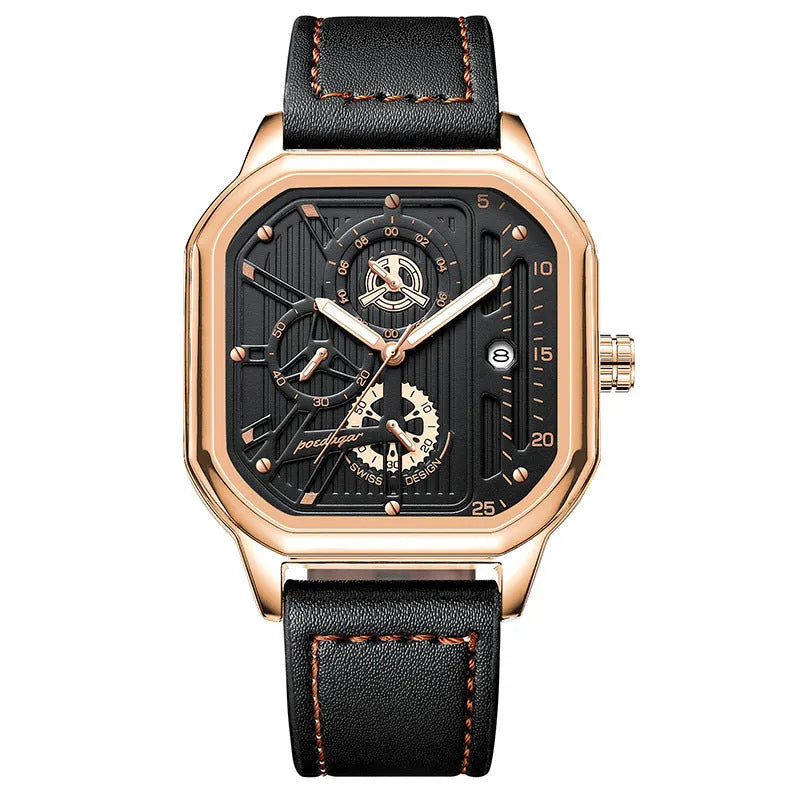 Men's sports quartz watch with 8mm thick belt-style strap in multiple colour variations