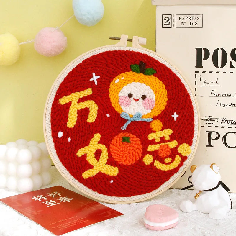 Handmade DIY Poke Embroidery Material Package Cross Stitch Kit 20cm for Living Room Bedroom Childrens Room Decoration CCX700 CCX701 CCX702 CCX703 CCX704