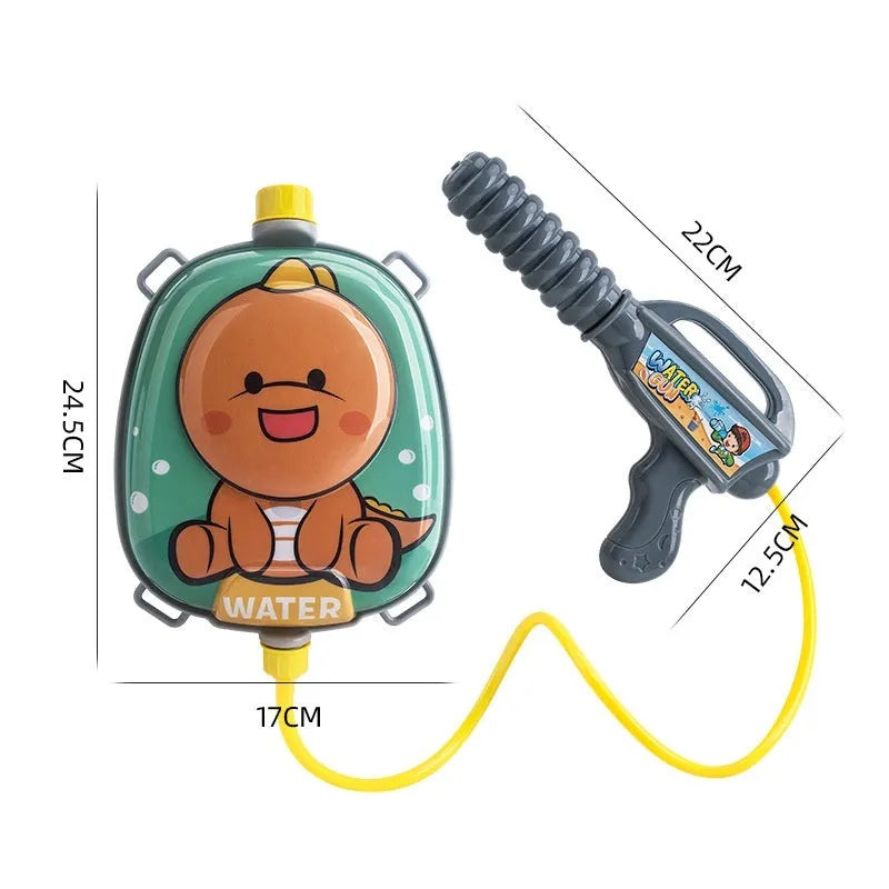 Children's plastic backpack water gun 1500ml capacity in cute dinosaur colour