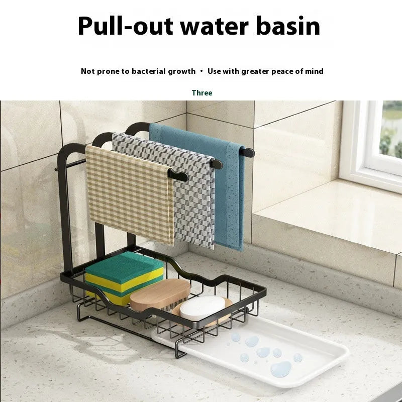 Foldable plastic kitchen storage rack for drying rags in a new Chinese style