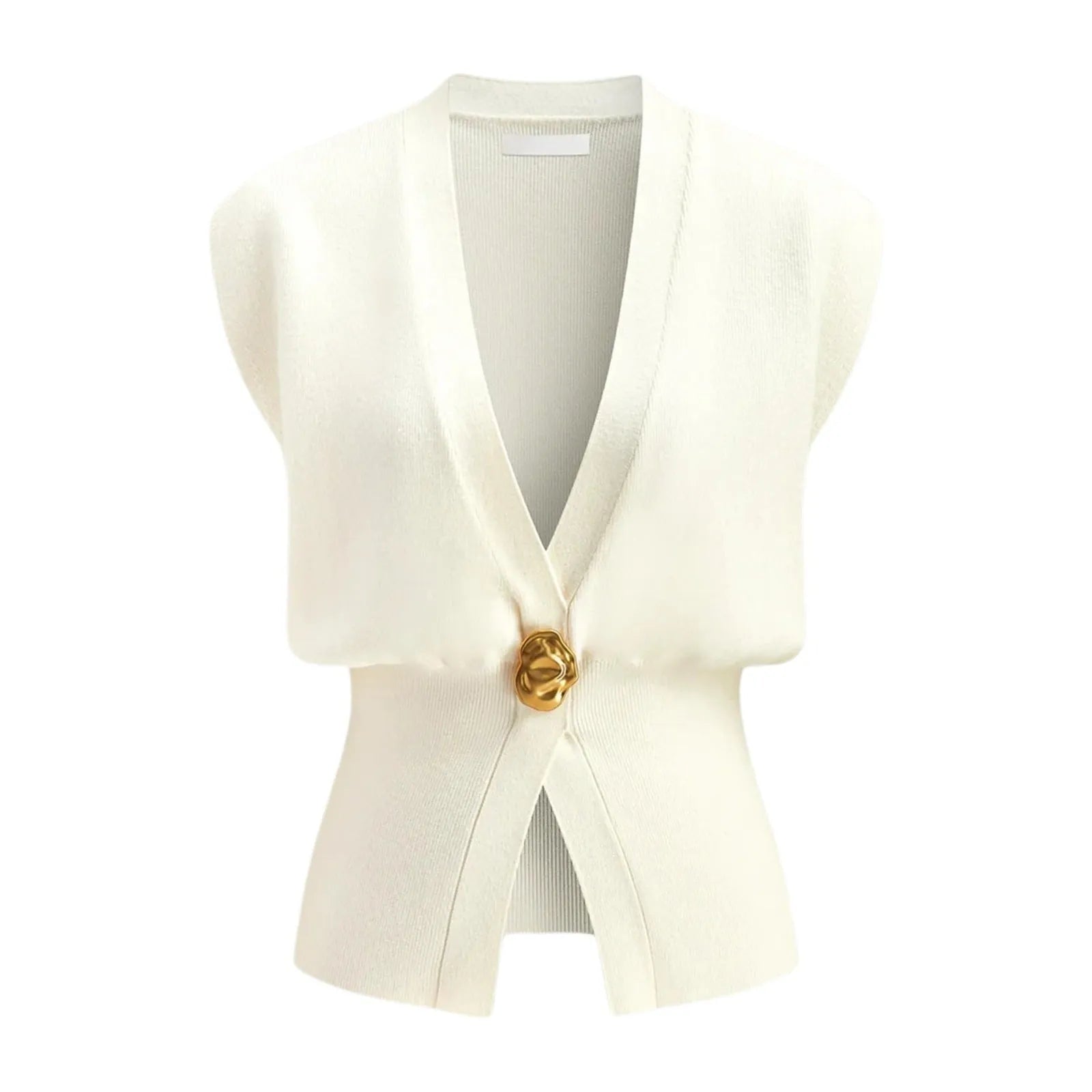 Women's loose fit V-neck button cardigan sweater in polyester knit fabric