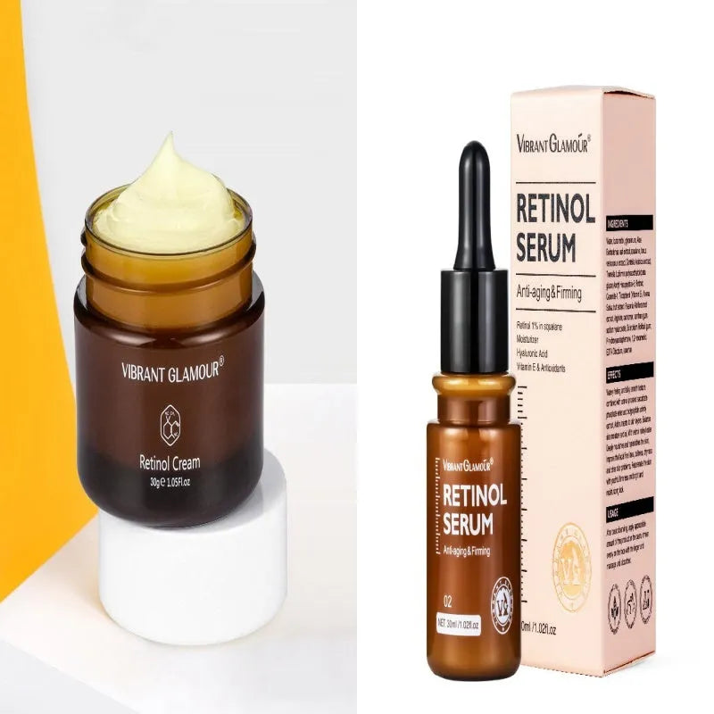 30ml retinol facial serum bottle for reducing fine lines and moisturising skin