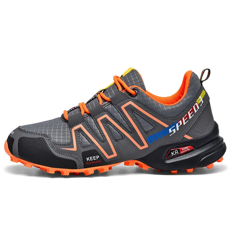 Plus size men's casual shoes with synthetic leather upper and mesh lining in three colour variations