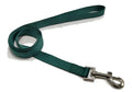 Solid colour nylon dog hand-holding lead showing single-rope construction with clip attachment