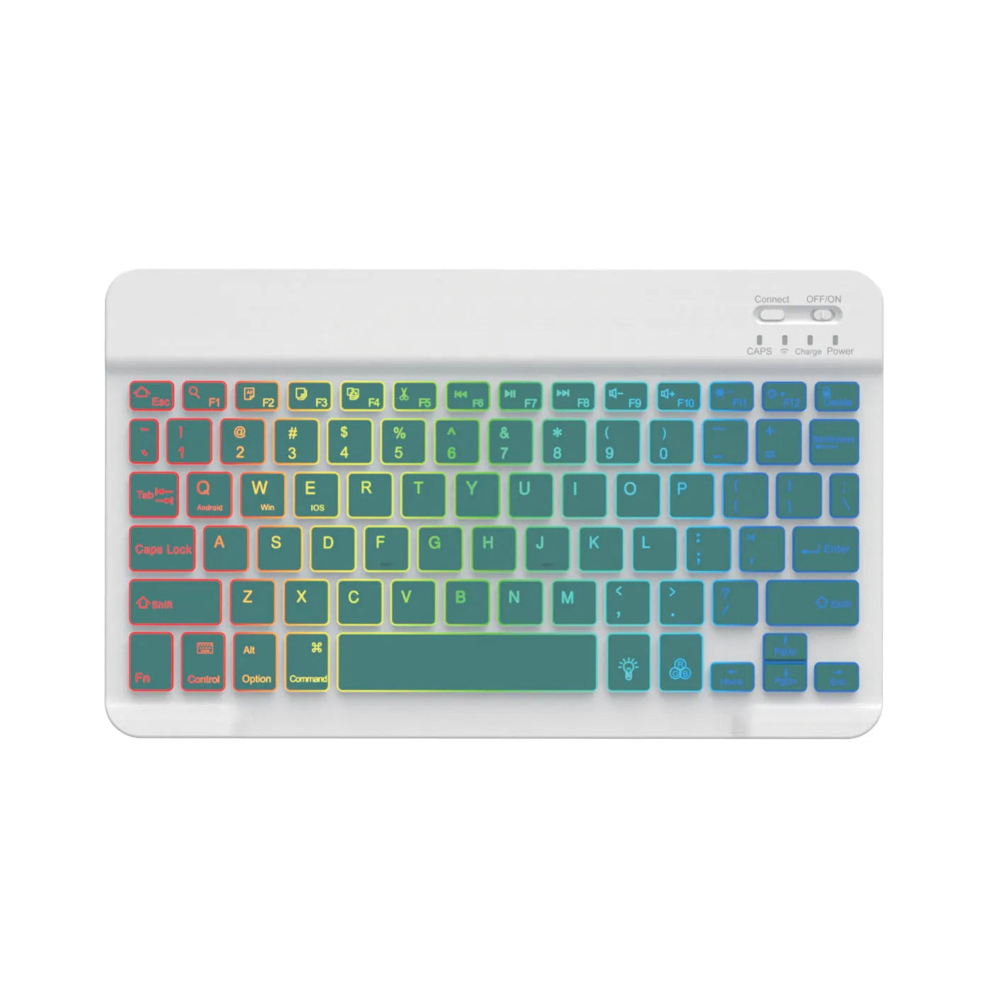 10-inch Bluetooth keyboard with colourful backlit lighting for tablets and mobile phones
