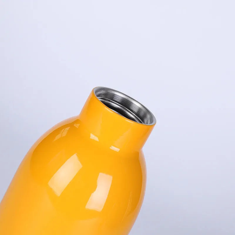 304 stainless steel double-layer vacuum insulated milk bottle 500ml in black finish with small mouth tumbler shape