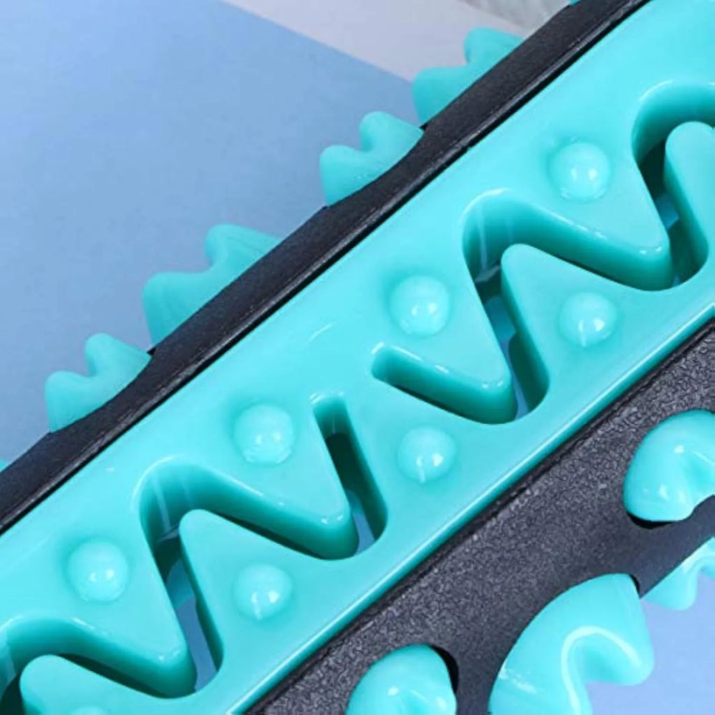 Natural rubber dog toothbrush chew toy for dental cleaning in blue colour