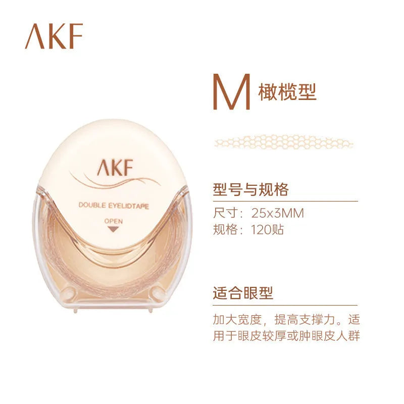 Double eyelid stickers roll with lace design in crescent and olive colours - 120 pieces