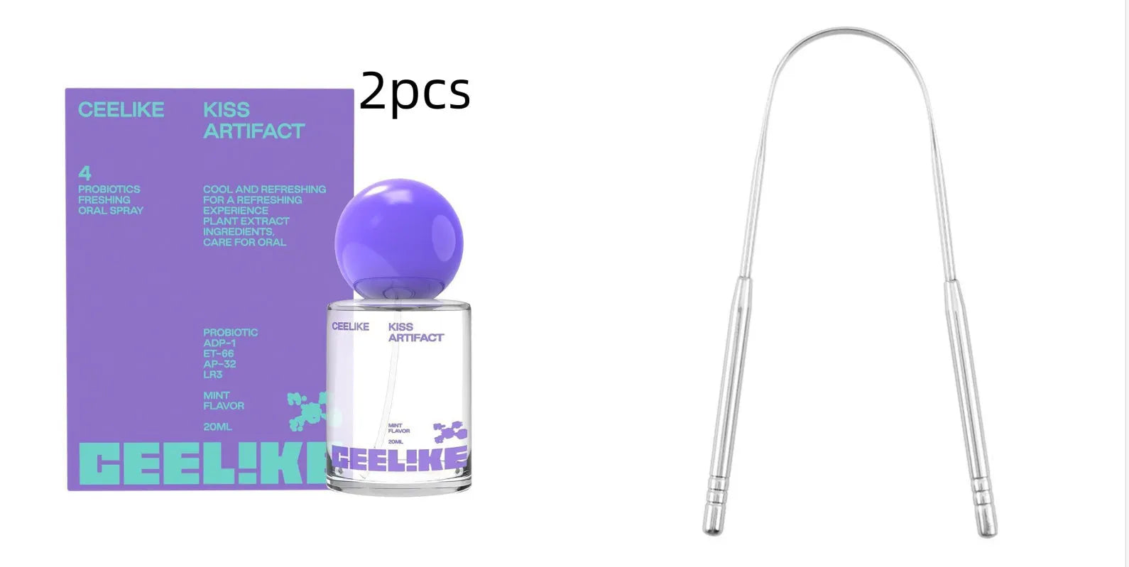 20ml probiotic oral care spray bottle with spray nozzle, measuring 4.7×4.7×10cm