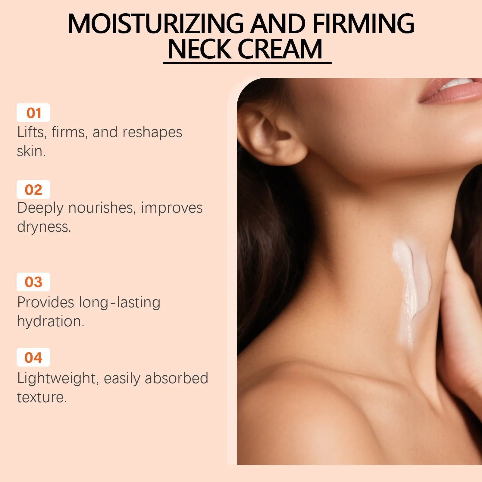Neck moisturising cream 50g jar for daily neck contour skin care