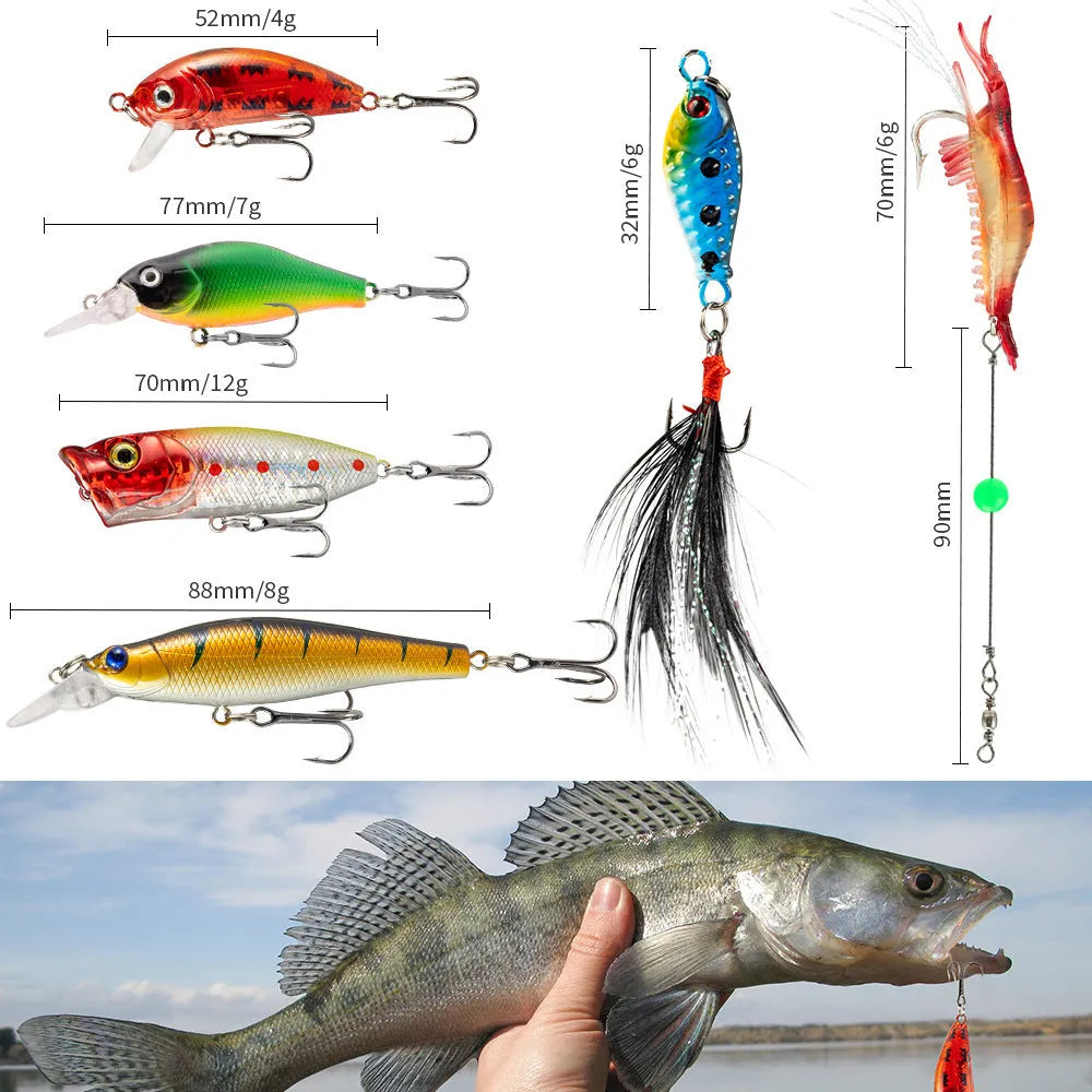 24-piece metal blind box fishing set for mino bog fishing in 01 style colour.