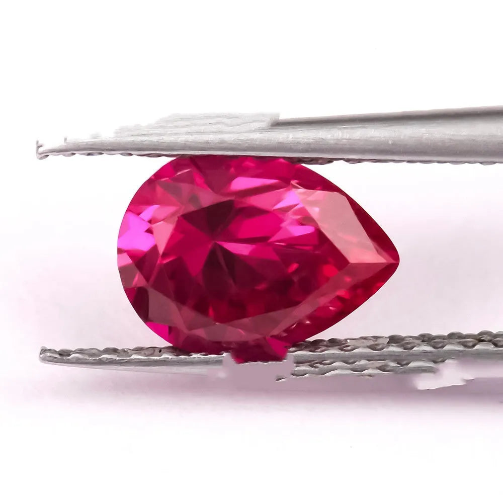 Lab-cultivated ruby gemstones in various cuts and carat weights for decorative use
