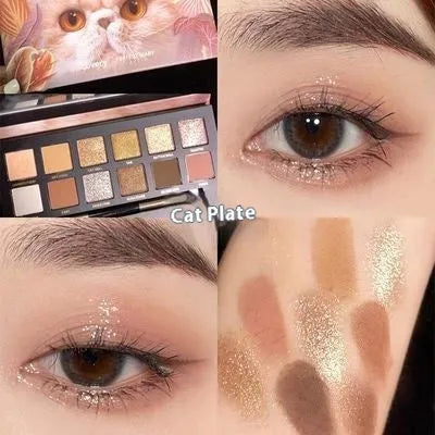 Explorer twelve-colour animal eye shadow palette showing golden tiger, red fox, and spotted tiger designs