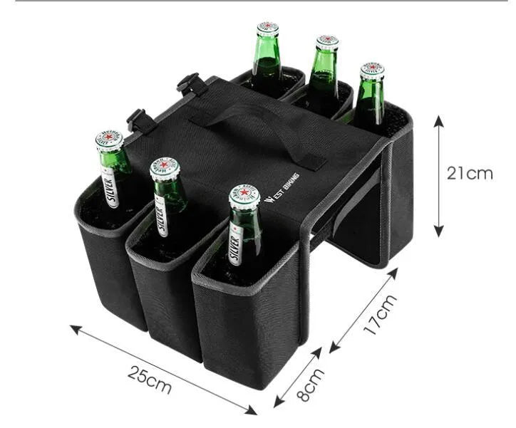 Black and orange bicycle double-sided beverage shelf bag with 2L capacity