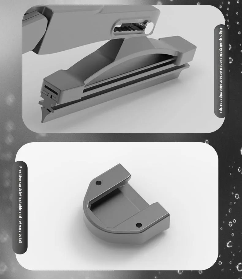 Black plastic helmet wiper unit with a 65mm blade, model TZ-HW065, for motorcycle helmets.