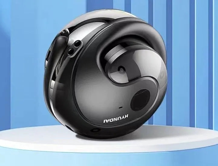Coconut Ball wireless Bluetooth ear-mounted headset in Dark Night black with ear hook design