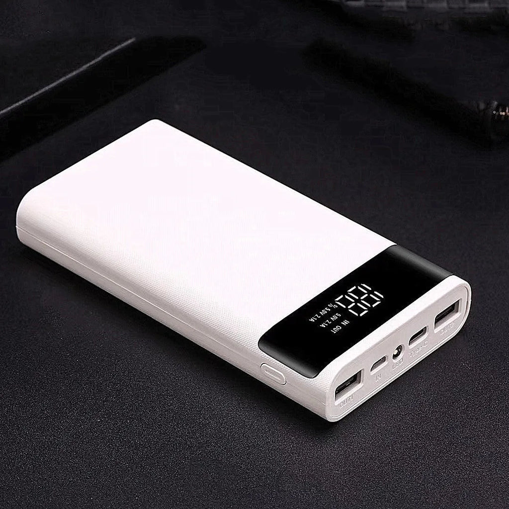 Digital display power bank DIY kit components with plastic shell and circuit board