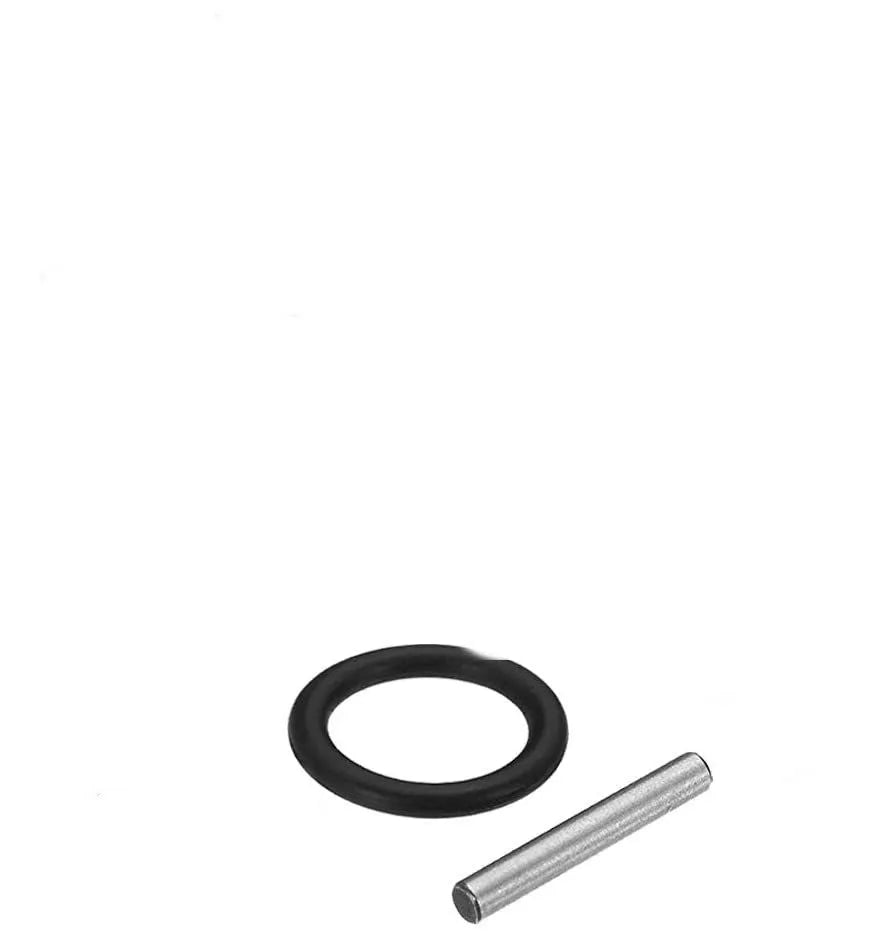 Telescopic steel bit holder adapter converting 1/2 inch square drive to 1/4 inch hex drive with O-ring bolt.