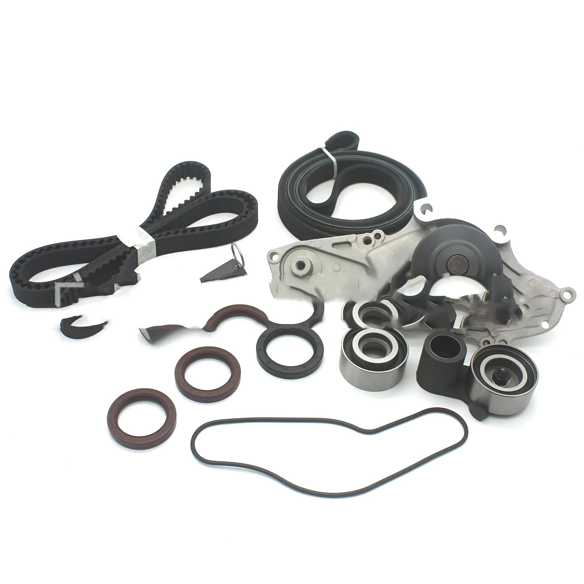 Metal automotive belt and water pump assembly kit with dimensions 28x18x16 cm