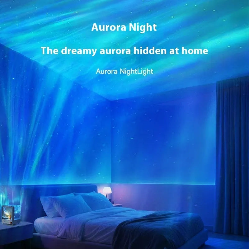 Aurora Treasure Box atmosphere projection lamp with Star Sea Whale light pattern and Bluetooth speaker