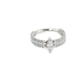 Ladies' heart-shaped zircon earrings in 316 titanium steel with diamond treatment