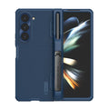 Samsung Z Fold 5 5G frosted shield PC phone case in Black with bracket