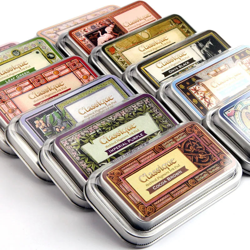 Rectangular oily ink stamp pad for DIY rubber stamps in five colour options