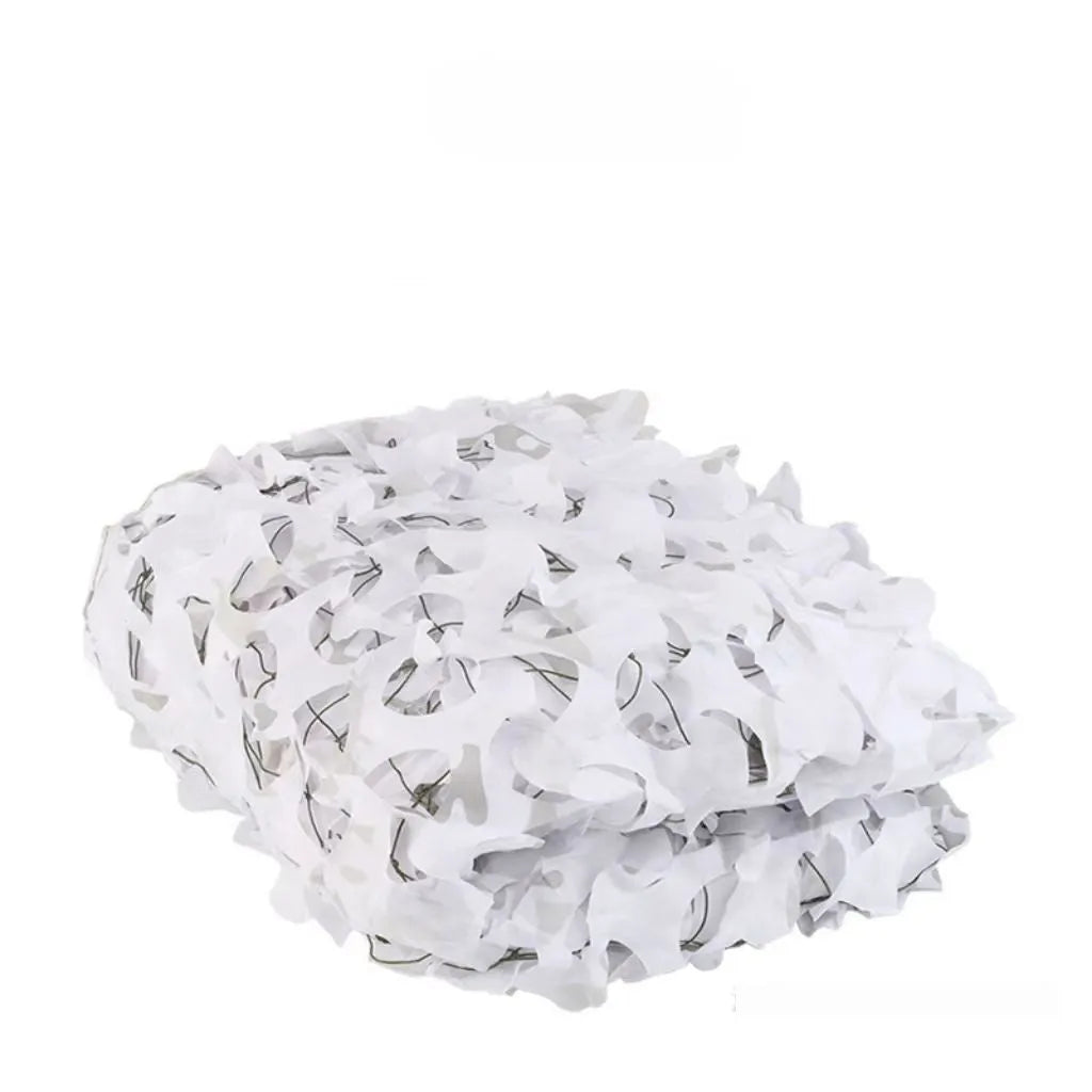 Green camouflage net sunshade with military tactical patterns for UV protection and concealment