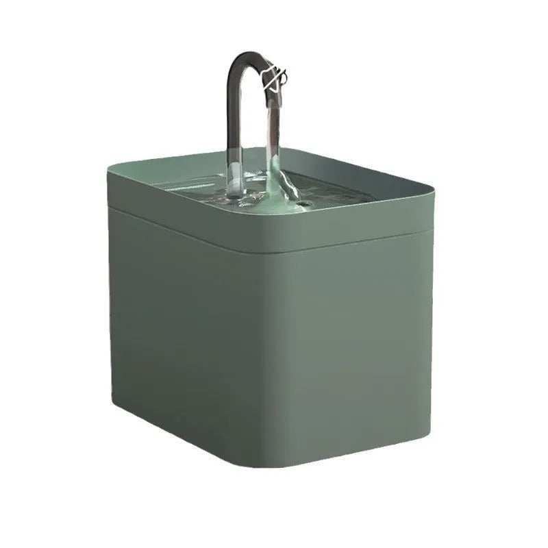 Cat water fountain with clear crystal elbow and frosted blue base, 1500ml capacity automatic circulation