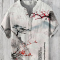 Man wearing a short sleeve shirt with a colourful 3D digital animal print design on the front.