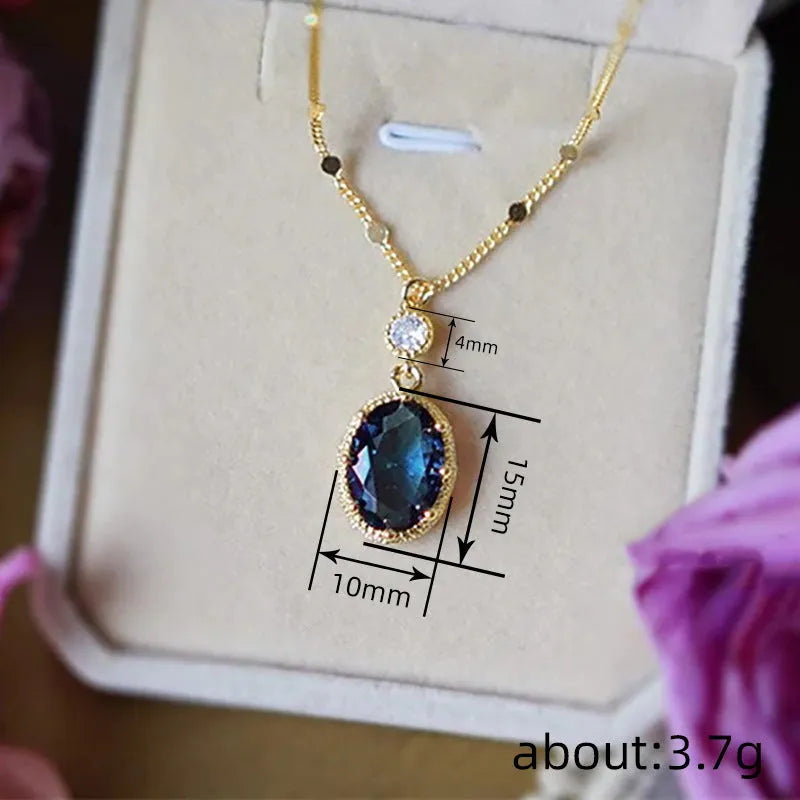 Geometric copper necklace with gold electroplated finish showing French retro design