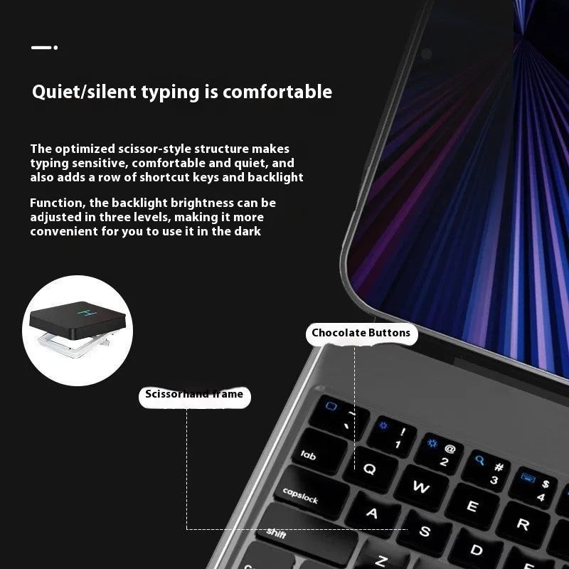 Magnetic suction iPad keyboard case with Bluetooth and 11-inch protective cover