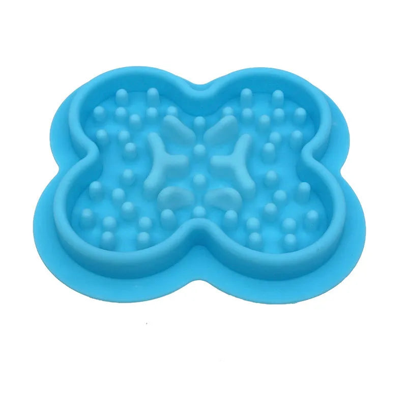 Silicone pet slow feeder licking pad mat in green, measuring 19cm by 21cm