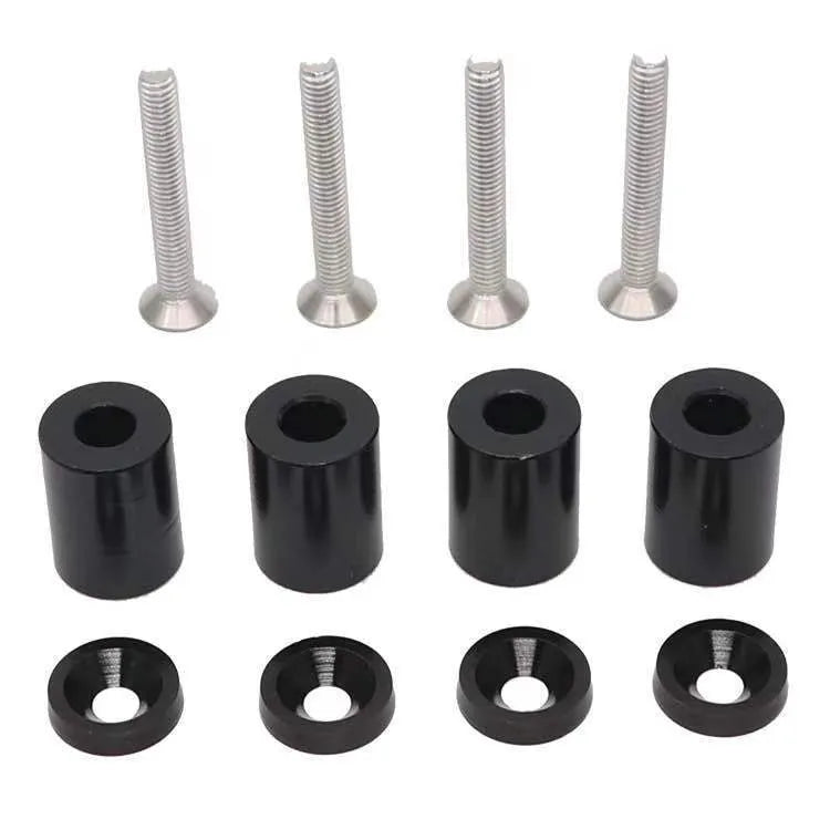 Aluminium machine cover pad height sheet with screws, nuts, and washers for car modification