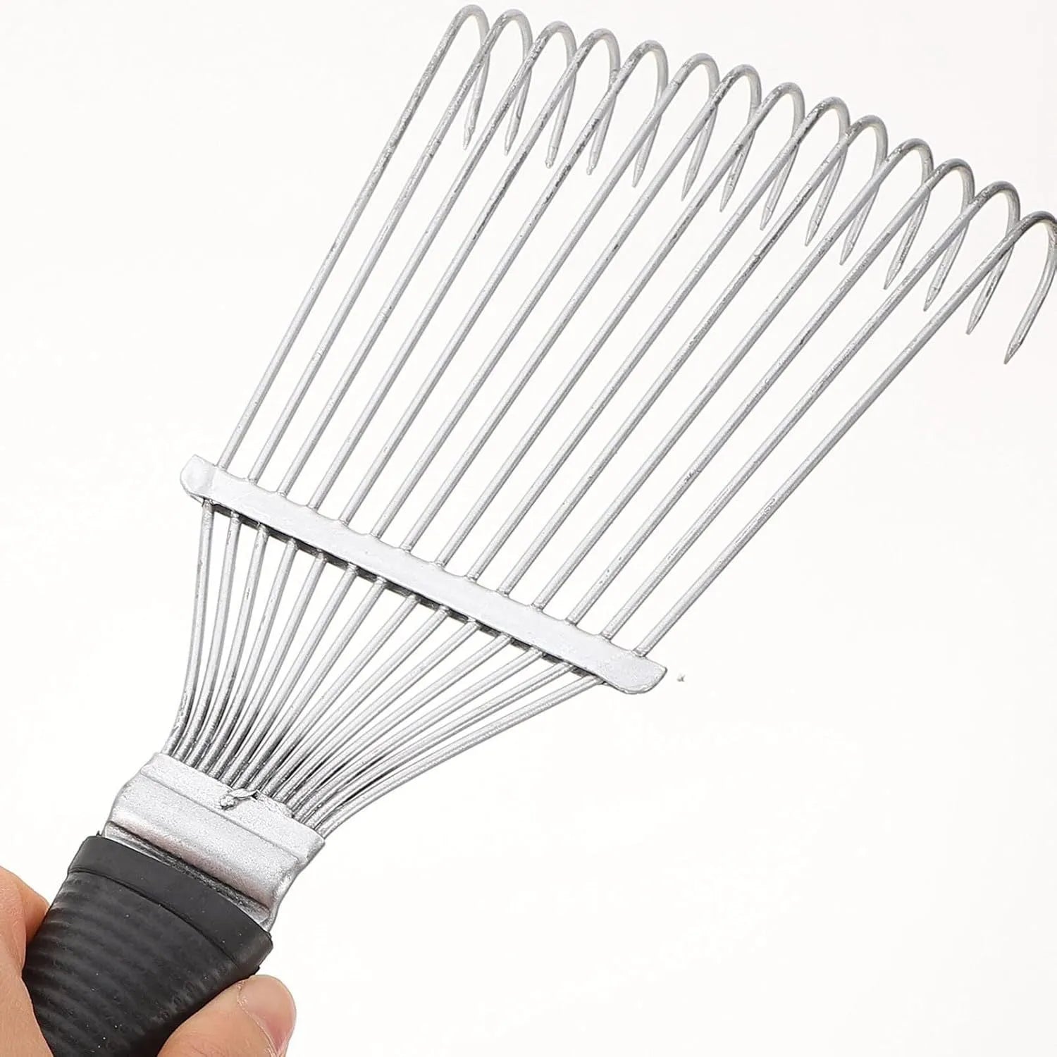 Stainless steel dematting brush rake comb for pet and livestock grooming with curved design