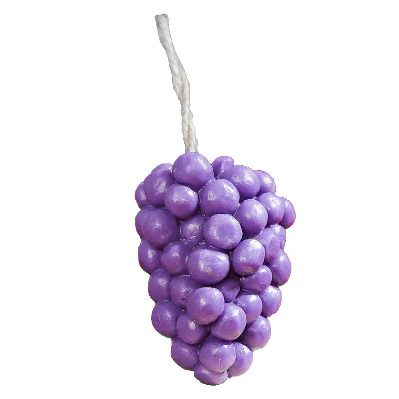 Handmade grape cluster soap in purple and green colours, 80g bar