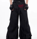 Korean-style wide-leg summer pants for boys in solid black or grey with loose fit design