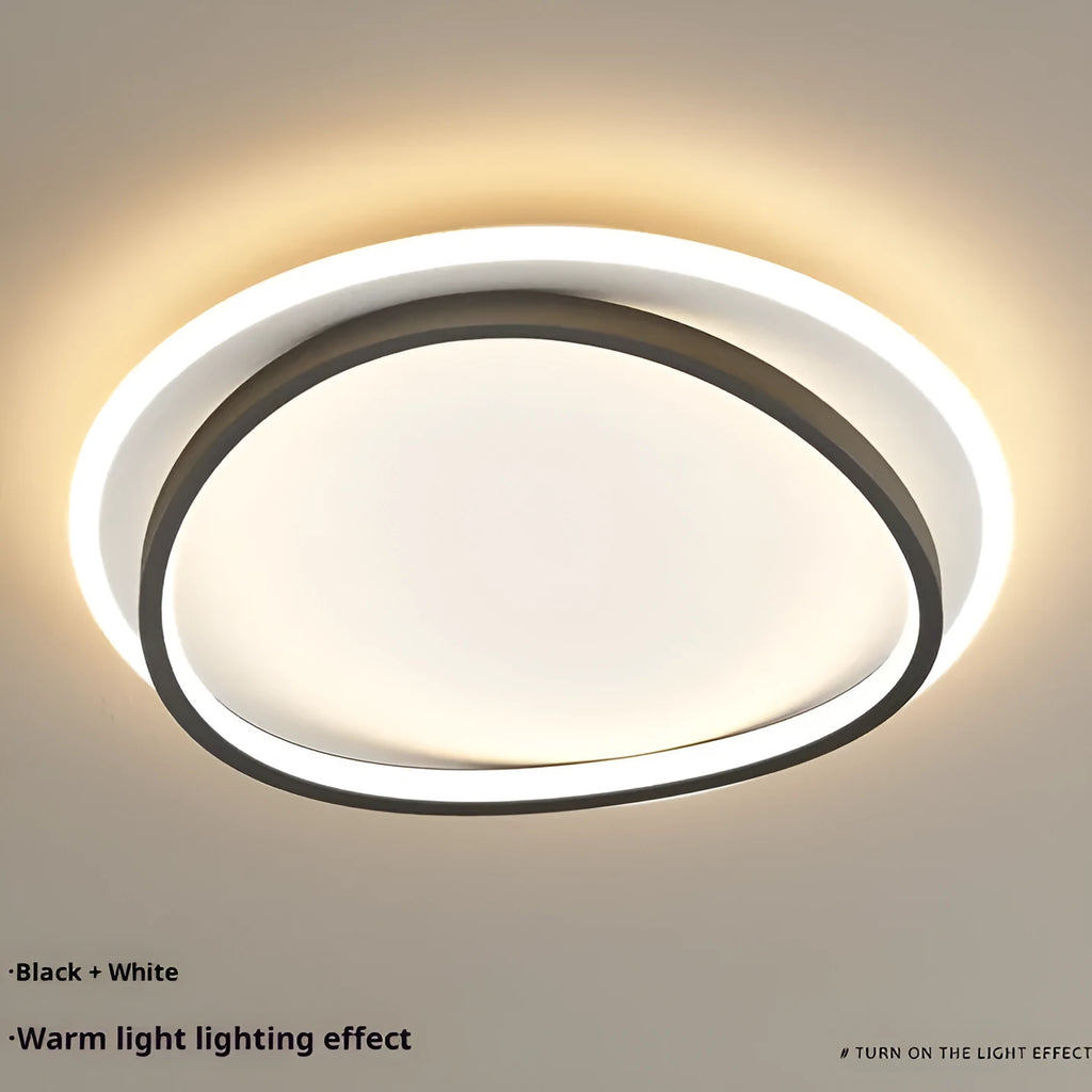 Round ultra-thin LED ceiling lamp 50cm diameter for bedroom in black finish