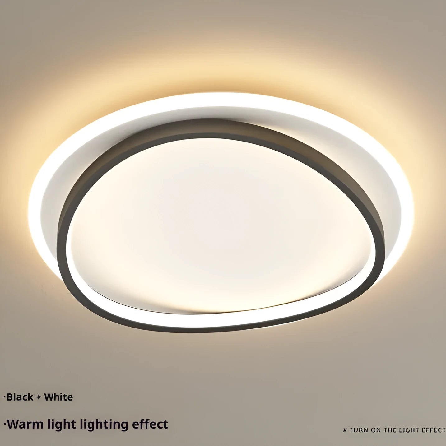 Round ultra-thin LED ceiling lamp 50cm diameter for bedroom in black finish
