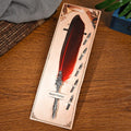 European retro vintage feather pen with zinc alloy shell in various colours measuring 30x13x4 cm