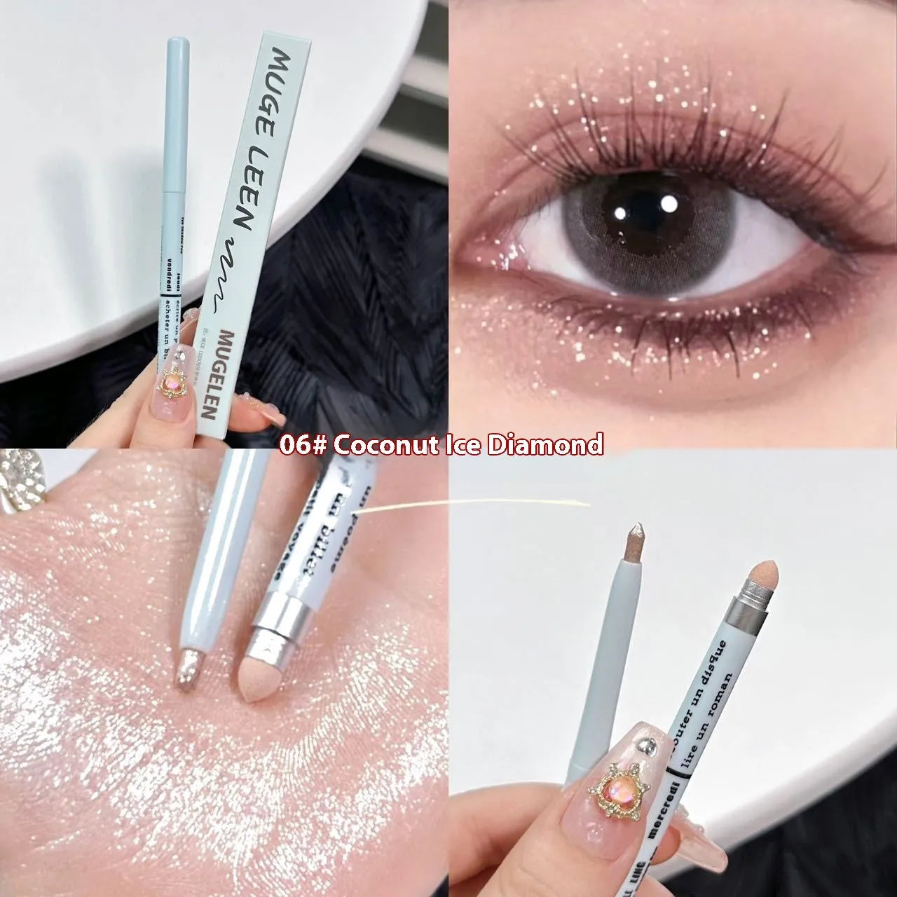 2-in-1 waterproof eyeliner pen with brightening eyeshadow in six universal colour options