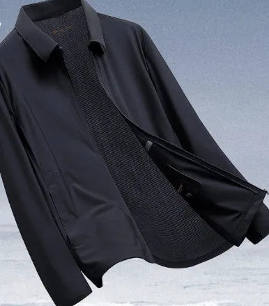 Summer lapel business coat in ice silk fabric for office wear and sun protection