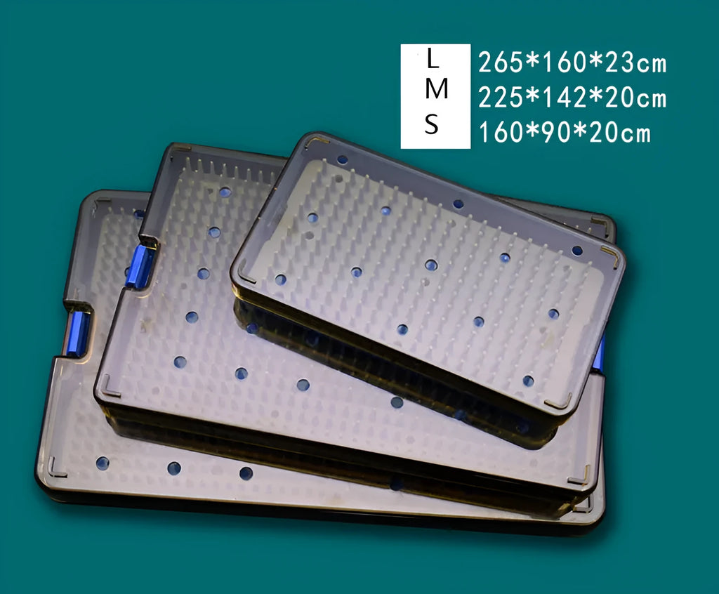 Large, medium, and small soft silicone disinfection boxes for UV sterilisers in assorted colours.
