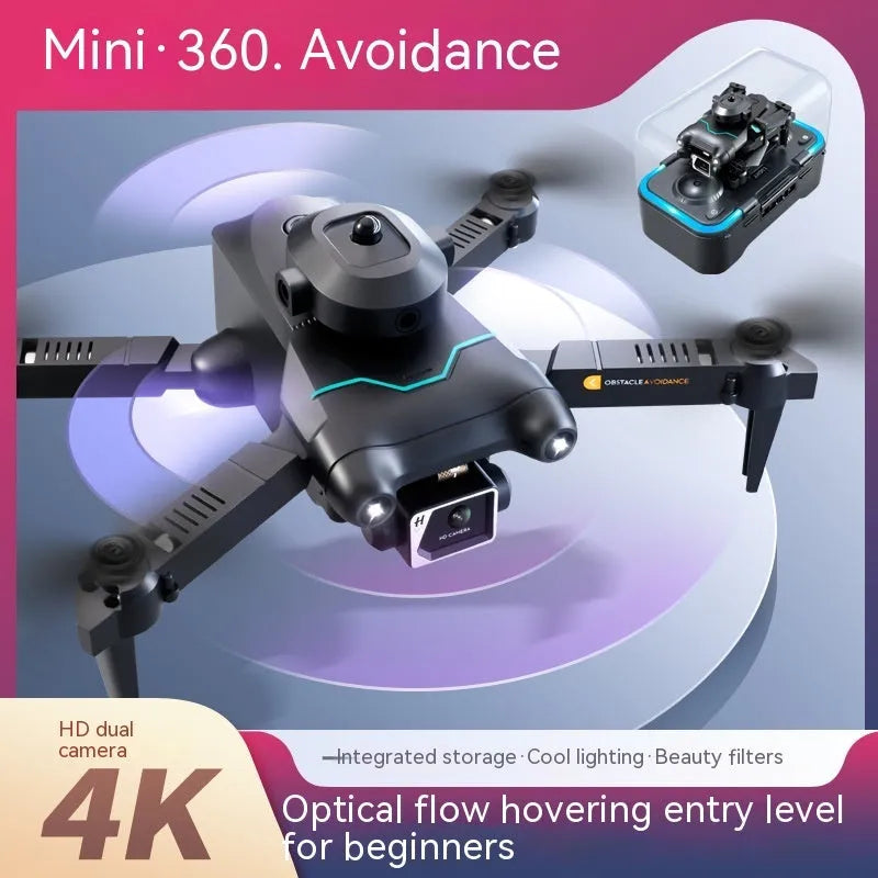 S96-black four-axis drone with dual cameras and obstacle avoidance sensors for aerial photography