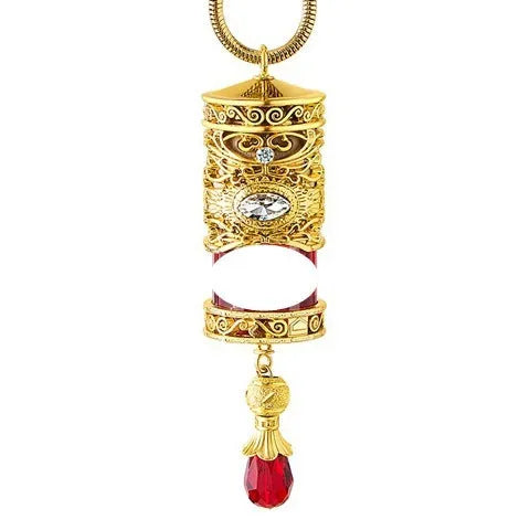 Alloy car suspension hanging pendant cylindrical shape with aroma function, Golden Magic or Silver Magic finish