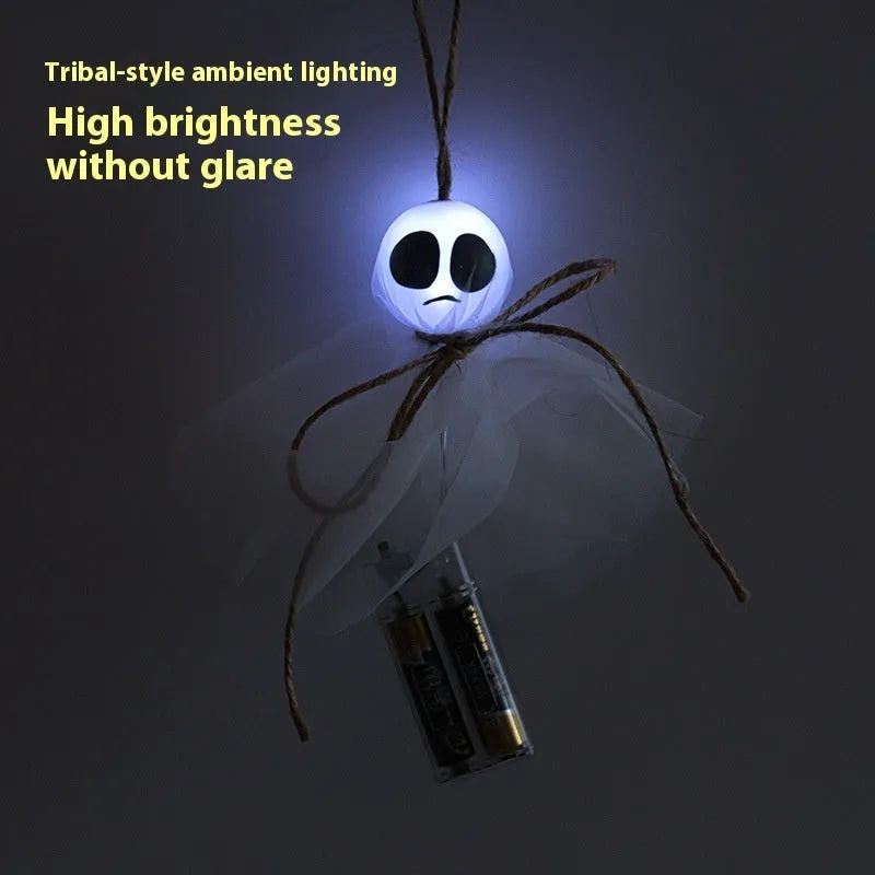Halloween LED ghost lantern chain with colourful lights for venue decoration