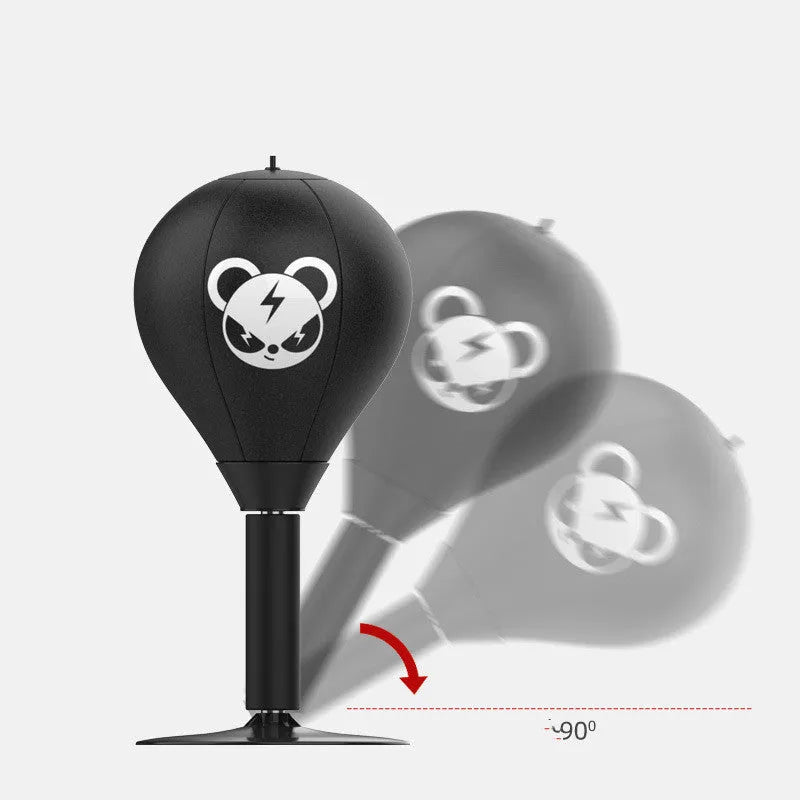 Tabletop boxing speed ball with suction cup base and inflatable PU leather sphere
