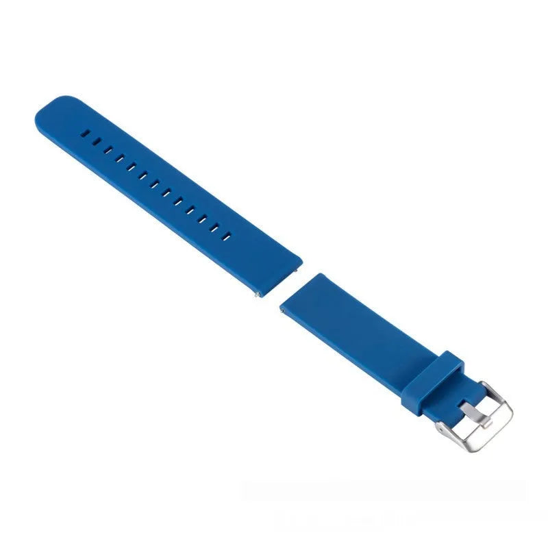 Solid colour silicone replacement watch strap for Garmin Forerunner 245 with straight buckle.