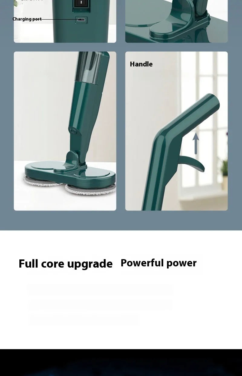 S5 Green wireless robot vacuum and mop all-in-one cleaning machine with hand wash-free basin.