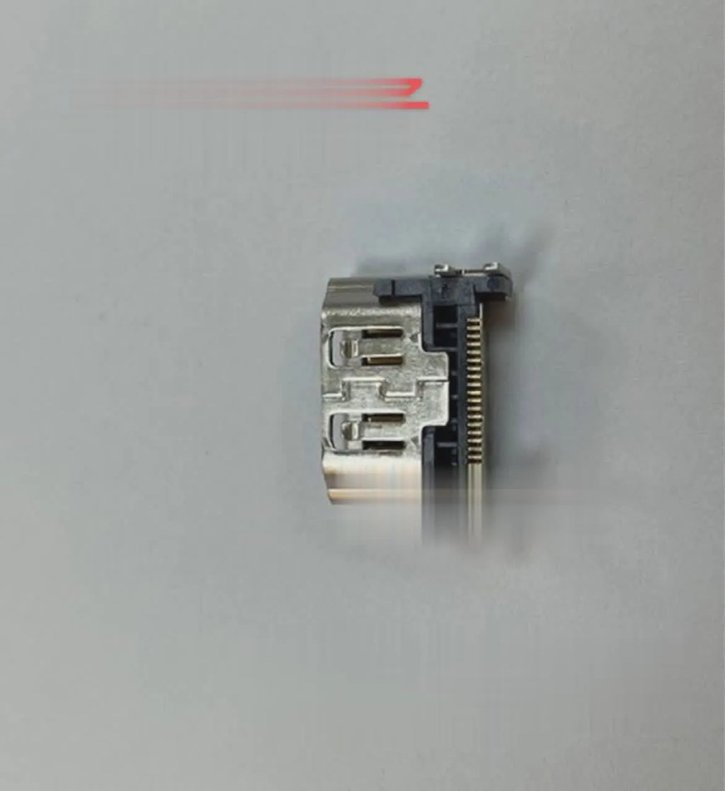 Silver HDMI interface host socket connector for computer TV game console video audio connection